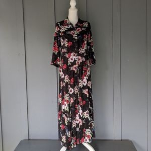 Torrid Button Front Floral Long Sleeve Maxi Dress